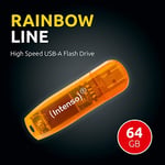 Intenso Rainbow Line USB bellek 64GB Turuncu 3502490 - Seçenekler: 64GB, 16 GB