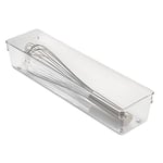 InterDesign 52630 M2EU Linus çekmece içi düzenleyici için çatal bıçak kutusu çatal bıçak kaşık (servis) takımı, mutfak spatulası, plastik, Clear, 10,16 x 40,64 x 7,62 cm