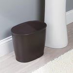InterDesign Kent Oval Çöp Kutusu, Banyo Mutfak Ofis için, Plastik, 30,5x20,3x25,4cm, Kahverengi
