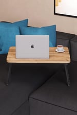 interGO-Renkli Laptop Sehpası Katlanabilir Yatak Koltuk Üstü Kahvaltı Bilgisayar Sehpası (Atlantik Çam)