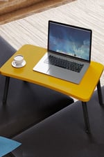 interGO-Renkli Laptop Sehpası Katlanabilir Yatak Koltuk Üstü Kahvaltı Bilgisayar Sehpası (Atlantik Çam)