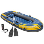 Intex Challenger 3 Set Schlauchboot - 295 x 137 x 43 cm - 3-teilig - Blau/Gelb