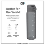 Ion8 - İnce Suluk - Gri - 500 ml - Sızdırmaz - BPA İçermeyen