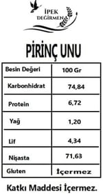 İpek Değirmen 2 KG Glutensiz Pirinç Unu Doğal Katkısız