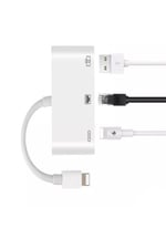 Iphone 7 8 X 11 11 Pro 12 13 13 14 Pro Max ile uyumlu ve Ipad Uyumlu Usb Ethernet Lightning Şarj Adaptörü 3in1