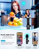 iPhone ile Uyumlu Kablosuz Yaka Mikrofon, Telefon Video Kaydı için Yaka Klipsli Mikrofon TikTok YouTube Canlı Yayın Vlog (Uygulama/Bluetooth Gerekmez)
