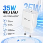 Iphone Lightning ile Uyumlu 35W Ultra Hızlı Şarj Adaptörü, Beyaz