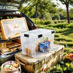 Iris Ohyama, 2'li set hava geçirmez saklama kutusu – All-Weather AT-LD – plastik, şeffaf, 2 x 70 l, U 59 x G 39 x Y 38 cm