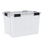 Iris Ohyama, 2'li set hava geçirmez saklama kutusu – All-Weather AT-LD – plastik, şeffaf, 2 x 70 l, U 59 x G 39 x Y 38 cm