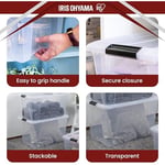 Iris Ohyama Kapaklı Saklama Kutuları, 60L, 4'lü Set, Şeffaf, Güvenli Tokalar, İstiflenebilir, Çekme Kulpları, Yatak Odası, Dolap, Ofis, Organizasyon İçin, BPA İçermeyen Plastik, Giysi Çantası, NTB-60