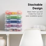 IRIS USA Masa Oyunu Depolama El İşi Düzenleyici Kutusu, Geçmeli Mandal Kapaklı 6'lı Paket Taşınabilir Plastik Kasa Kutusu, Bulmacalar, Dergiler, Hobiler, Sanat Malzemeleri için, 8.5