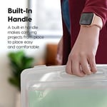 IRIS USA Masa Oyunu Depolama El İşi Düzenleyici Kutusu, Geçmeli Mandal Kapaklı 6'lı Paket Taşınabilir Plastik Kasa Kutusu, Bulmacalar, Dergiler, Hobiler, Sanat Malzemeleri için, 8.5