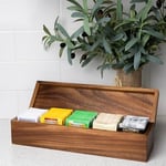 Ironwood Gourmet 5 bölmeli, büyük çay kutusu, sert ahşap, 38,7 x 9,5 x 10,2 cm, L