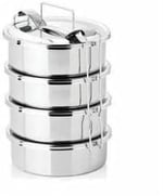 Isıtılabilir Sefertası 4 Katlı 1-3 Kişilik,12x6cm Sefer Tası,Paslanmaz Çelik 4 Kap Yemek Taşıma Kabı