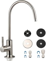 Ispring GA1-BN 16,5 x 27,9 cm 14OZ masif pirinç ağır zorunlu su filtresi Designer musluk – EU stil High-spout, GA1-BN