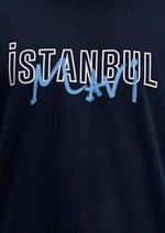 İstanbul Baskılı Lacivert Tişört Regular Fit/Normal Kesim 067114-34319