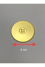 Italyan Metalize Düğme 4 Lü Set/ 4 Cm/Gold, d308