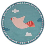 Itsy Bitsy Kids Amulet Bird Mint Yeşili Yıkanabilir Yuvarlak Çocuk Halısı 120cm