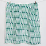 Itsy Bitsy Kids Big Flower Green Zigzag , Müslin Bebek Örtüsü ,100x100 Cm