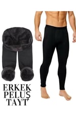 j.j.jilly jolly baby&kids Erkek Pelüşlü Esnek Termal Taytlar Peluşlu Esnek Termal Taytlar - Bedenler: S, L, L-XL