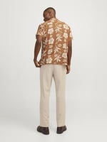 JACK & JONES Comfort Fit Kısa Kollu Resort Yaka Çiçek Desenli Gömlek, JPRBLUFLORES