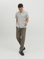 JACK & JONES Desenli Polo Yaka Kısa Kol Gömlek, 12234367