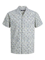 JACK & JONES Desenli Polo Yaka Kısa Kol Gömlek, 12234367