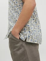 JACK & JONES Desenli Polo Yaka Kısa Kol Gömlek, 12234367