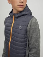 JACK & JONES Erkek çocuk kapitone ceket, Gri melanj/Detay: SET-IN LEEVES, 152