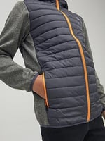 JACK & JONES Erkek çocuk kapitone ceket, Gri melanj/Detay: SET-IN LEEVES, 152
