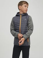 JACK & JONES Erkek çocuk kapitone ceket, Gri melanj/Detay: SET-IN LEEVES, 152