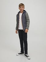JACK & JONES Erkek çocuk kapitone ceket, Gri melanj/Detay: SET-IN LEEVES, 152