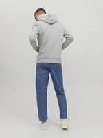 Jack Jones Erkek Günlük Sweatshirts Gri Jjecorp Logo Sweat Hood Noos 12152840-LIGHT-GREY-MELANGE