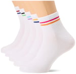 Jack & Jones Erkek JACBENJAMIN SHORT TENNIS SOCKS 5 PACK Çorap, Beyaz, Tek Beden