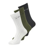JACK & JONES Erkek JACCORE 3'lü Paket SN Çorap, Marshmallow/Paket: Cypress-Asfalt, Tek Beden (3'lü Paket), Marshmallow/Paket: Selvi - Asfalt, Tek Beden