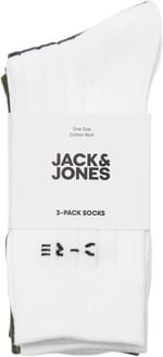 JACK & JONES Erkek JACCORE 3'lü Paket SN Çorap, Marshmallow/Paket: Cypress-Asfalt, Tek Beden (3'lü Paket), Marshmallow/Paket: Selvi - Asfalt, Tek Beden