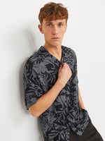 JACK & JONES Erkek Jjguru Monochrome AOP Resort Shirt Ss Gömlek