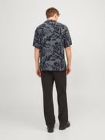 JACK & JONES Erkek Jjguru Monochrome AOP Resort Shirt Ss Gömlek