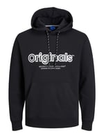 Jack & Jones Erkek JORLAKEWOOD SWEAT HOOD BF LN Sweatshirt, Siyah, M