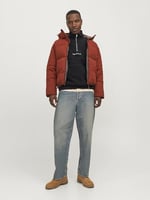 JACK & JONES Erkek polar sweatshirt baskılı polar sweatshirt