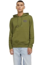 JACK & JONES JCOWAFFLE BACKPRINT SWEAT HOOD Sweatshirts Erkek