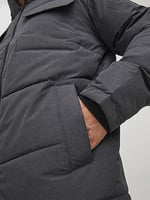 Jack Jones Jjbrady Puffer Sn Erkek Günlük Mont 12212233-DARK-GREY-MELANGE Gri