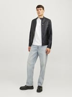 JACK & JONES Jjedylan Pu Biker Jacket Noos Bisikletçi ceketi Erkekler