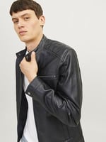 JACK & JONES Jjedylan Pu Biker Jacket Noos Bisikletçi ceketi Erkekler