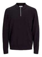 JACK & JONES Jjeemil Knit Polo Half Zip Ls Noos Örgü kazak Erkek