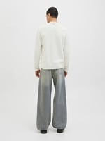 JACK & JONES JJEGEORGE KNIT POLO LS SN Erkek Triko/Kazak Cloud Dancer XL
