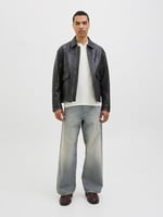 JACK & JONES JJEGEORGE KNIT POLO LS SN Erkek Triko/Kazak Cloud Dancer XL