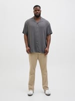 JACK & JONES Jjejeff Solid Resort Shirt S/S Sn Pls Kısa kollu gömlek Erkekler