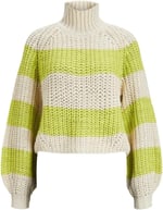 JACK & JONES JJXX JXKELVY CHUNKY STRIPE HIGH NECK KNIT SN Triko Kadın
