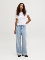 JACK & JONES JJXX JXTOKYO WIDE FOLD UP HW R6169 DNM LN Jean Kadın